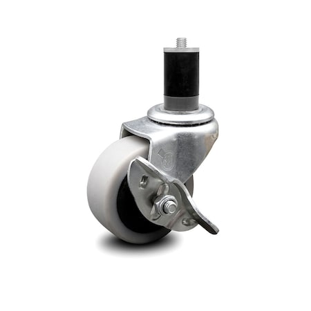 Service Caster 2 Inch Thermoplastic Rubber Wheel 1-5/8 Inch Expanding Stem Caster with Brake SCC-EX05S210-TPRS-SLB-158